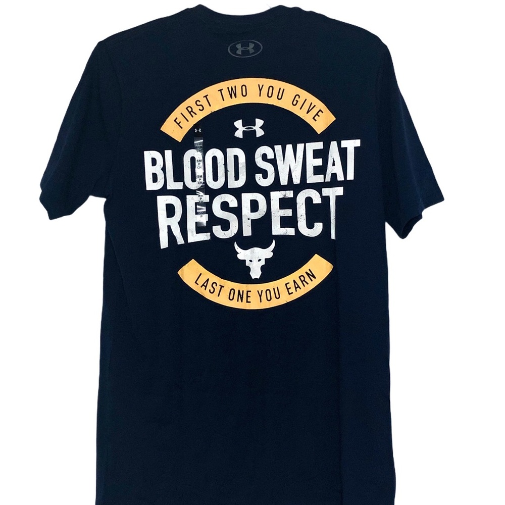 NWT UA Project Rock Blood Sweat Respect Shirt Sz S - Picture 5 of 10